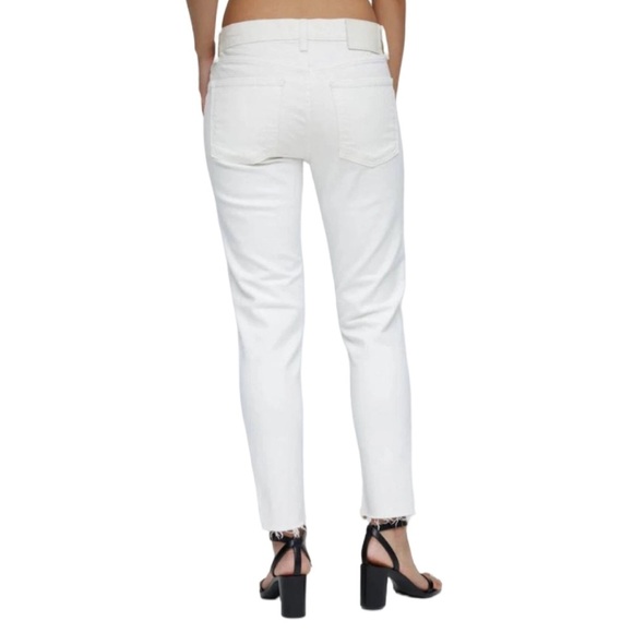 Moussy Vintage MV Buffalo Skinny White Mid Rise Fray Step Cut Hem Jean Size 30 - Picture 2 of 16